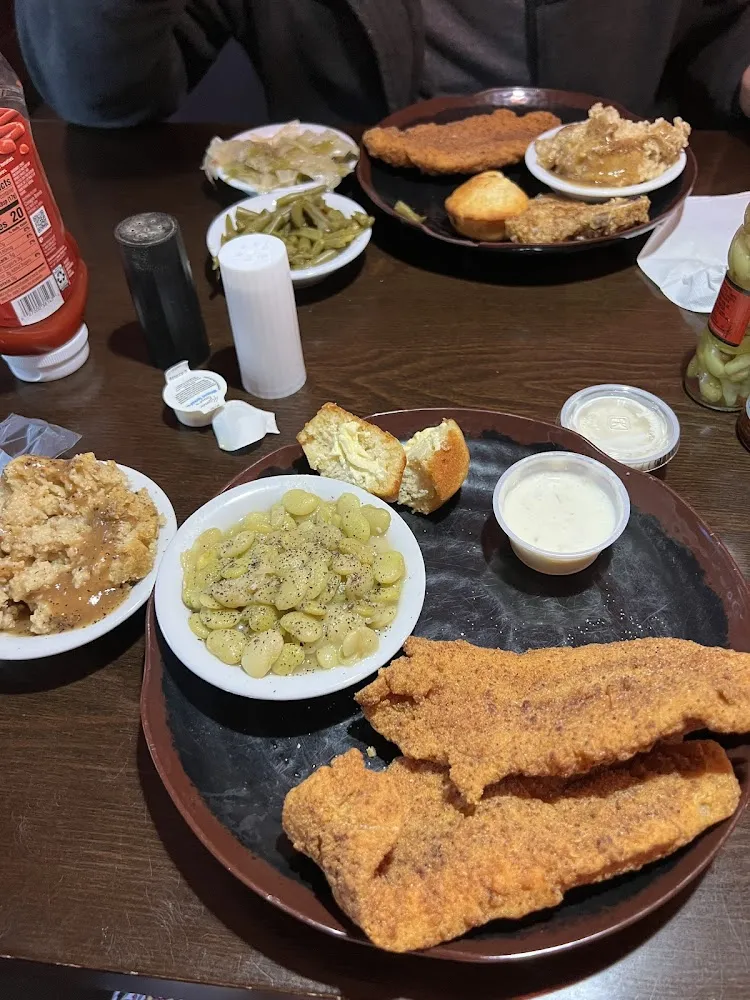 Catfish Lima Beans Mashed Potatoes